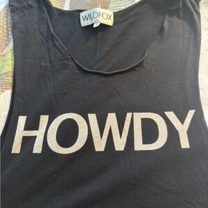 Wildfox Black 'Howdy' Tank Top